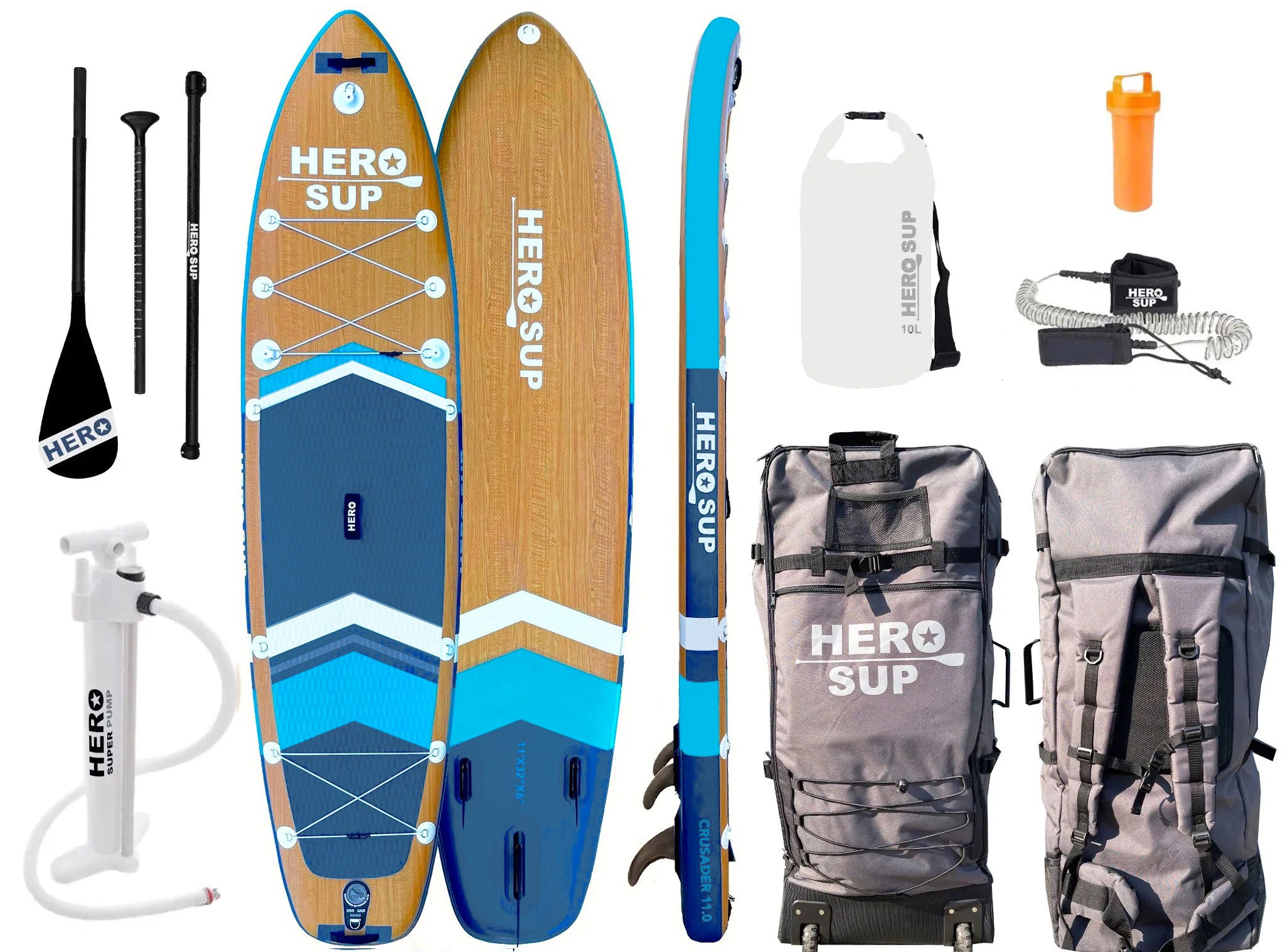 Hero SUP All-Around 11' Crusader Inflatable Paddle Board