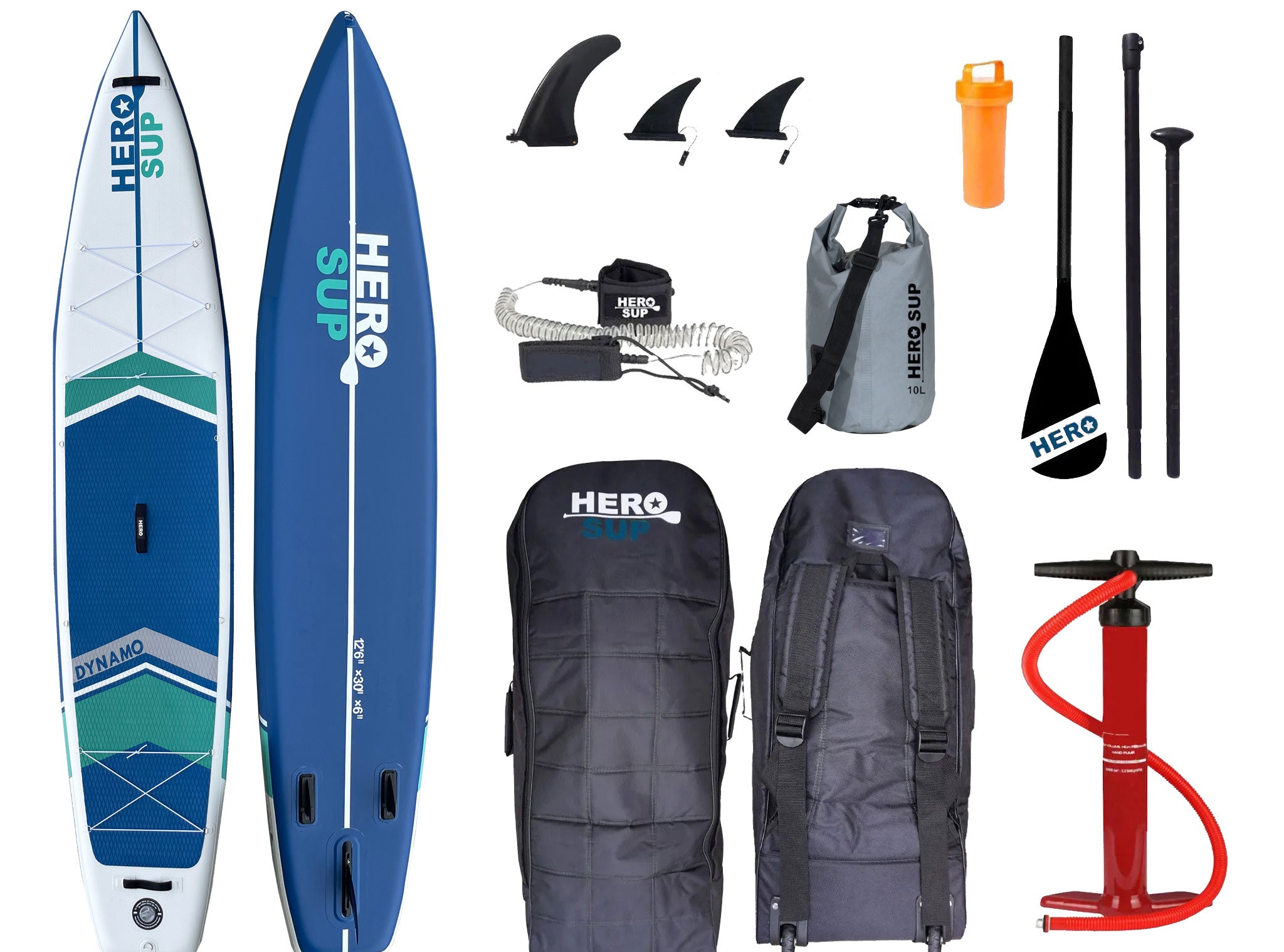 Hero SUP 12'6" Dynamo Touring Inflatable Stand-Up Paddle Board